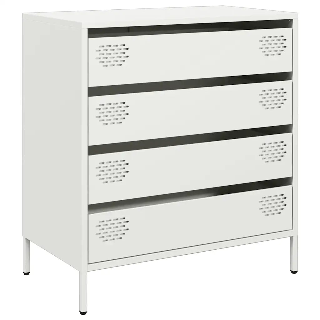 Credenza Bianca 68x39x73,5 cm in Acciaio Laminato a Freddo 851291