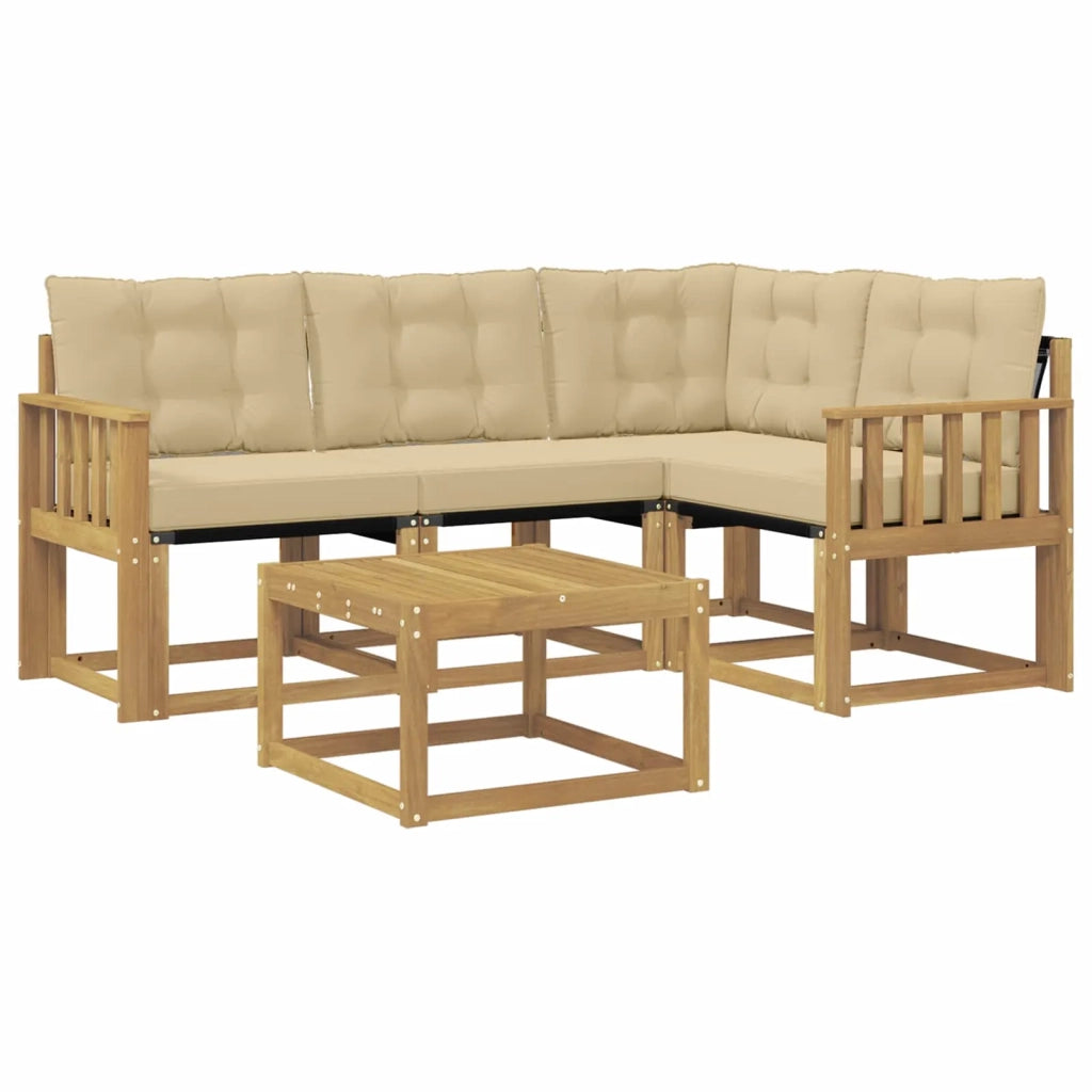 Set di divani da esterno 5 pz Bianco e Beige 3389451