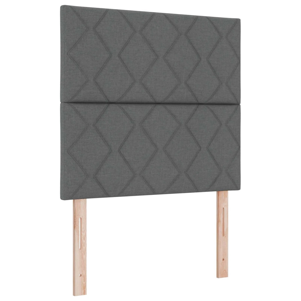 Letto con Box Spring, Materasso e LED Grigio Scuro 90 x 190 cm 3454969