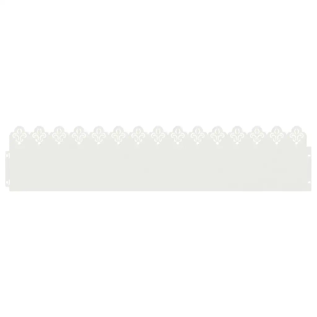 Bordure per prato 20 pcs Bianco 103 x 0,05 x 22 cm Acciaio