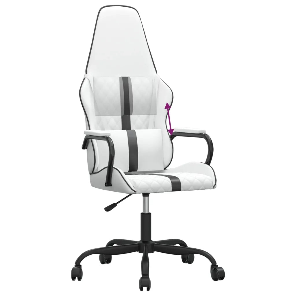 Sedia da Gaming | Sedia da e-sports Bianco e Nero in Similpelle