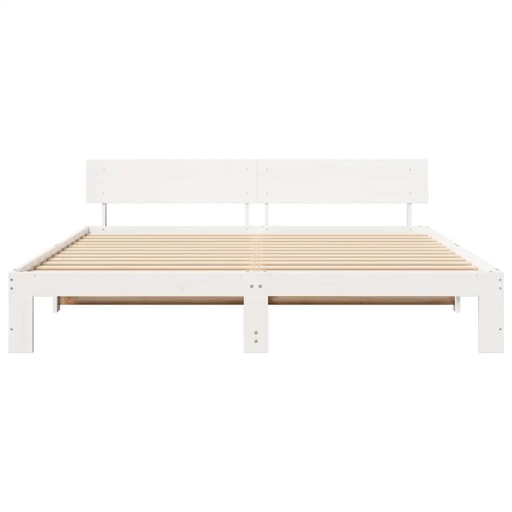 Struttura del letto Bianco 200 x 200 cm Pino massello