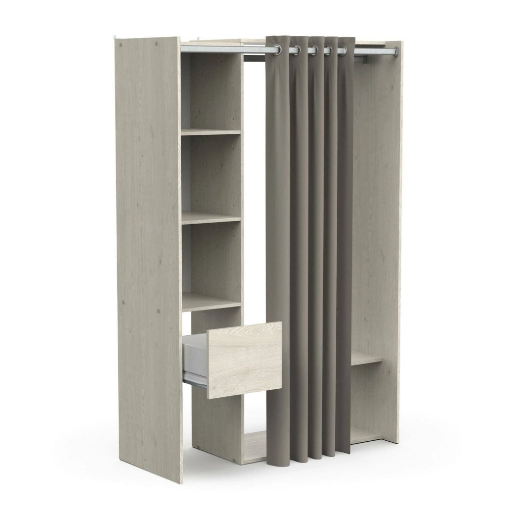 Guardaroba grande Elettori, Mobile camera da letto, Cabina armadio portabiti, Armadio appendiabiti, 119x50 h183 cm, Rovere