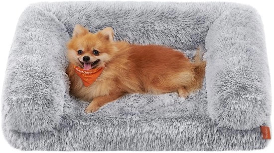 Letto per cani morbido, cuscino per cani taglia M, coperta per cani per cani piccoli, divano per cani con schiuma a forma di nuvola, coperta rimovibile e lavabile, 76 x 58 x 19 cm, ombre grigio PGW231G01V1
