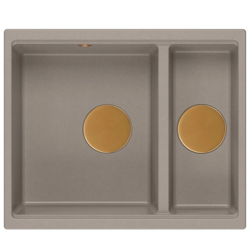 Lavello In Granito Logan 150 Beige Tappo rame spazzolato