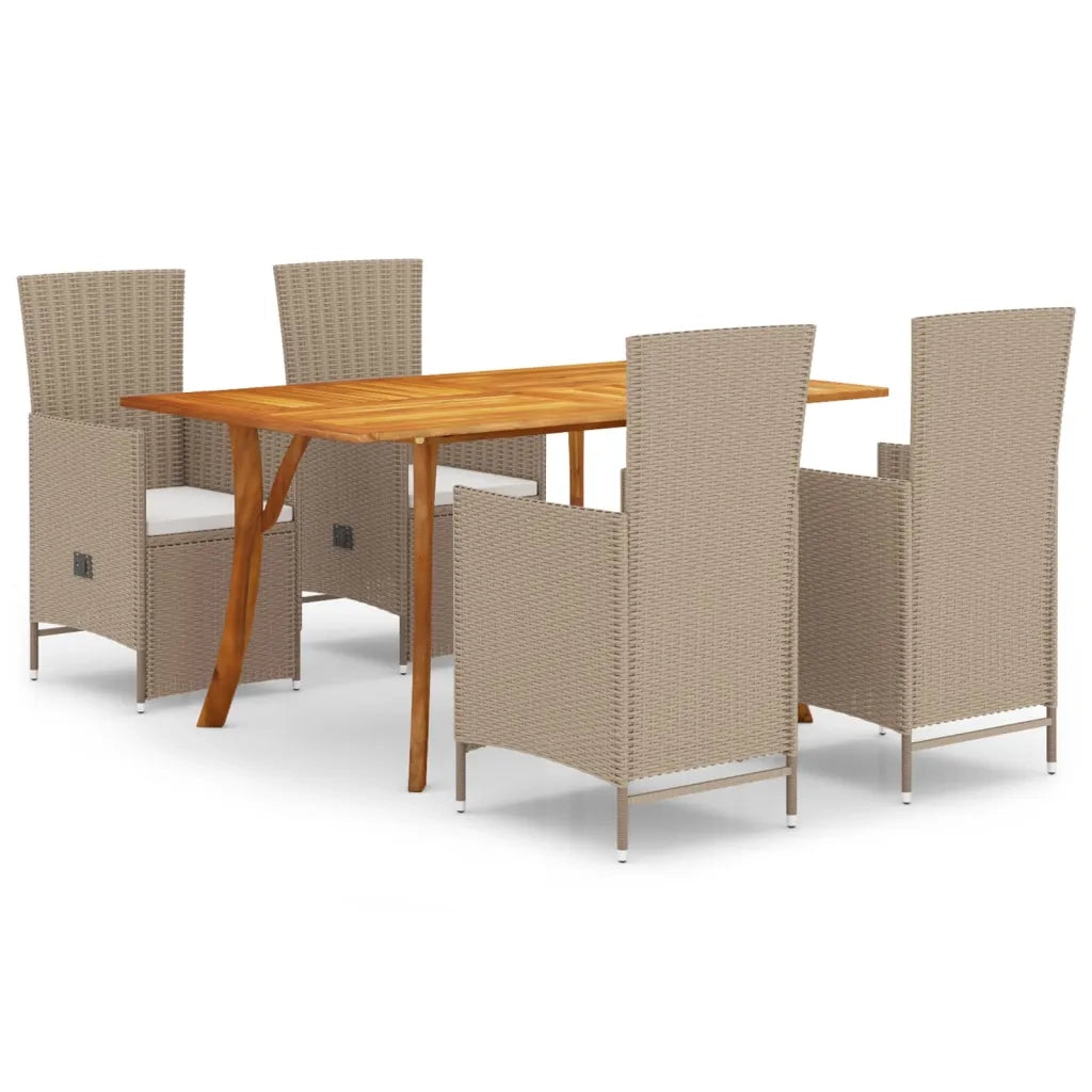 Set Mobili da Pranzo per Giardino 5 pz Beige  cod mxl 46022