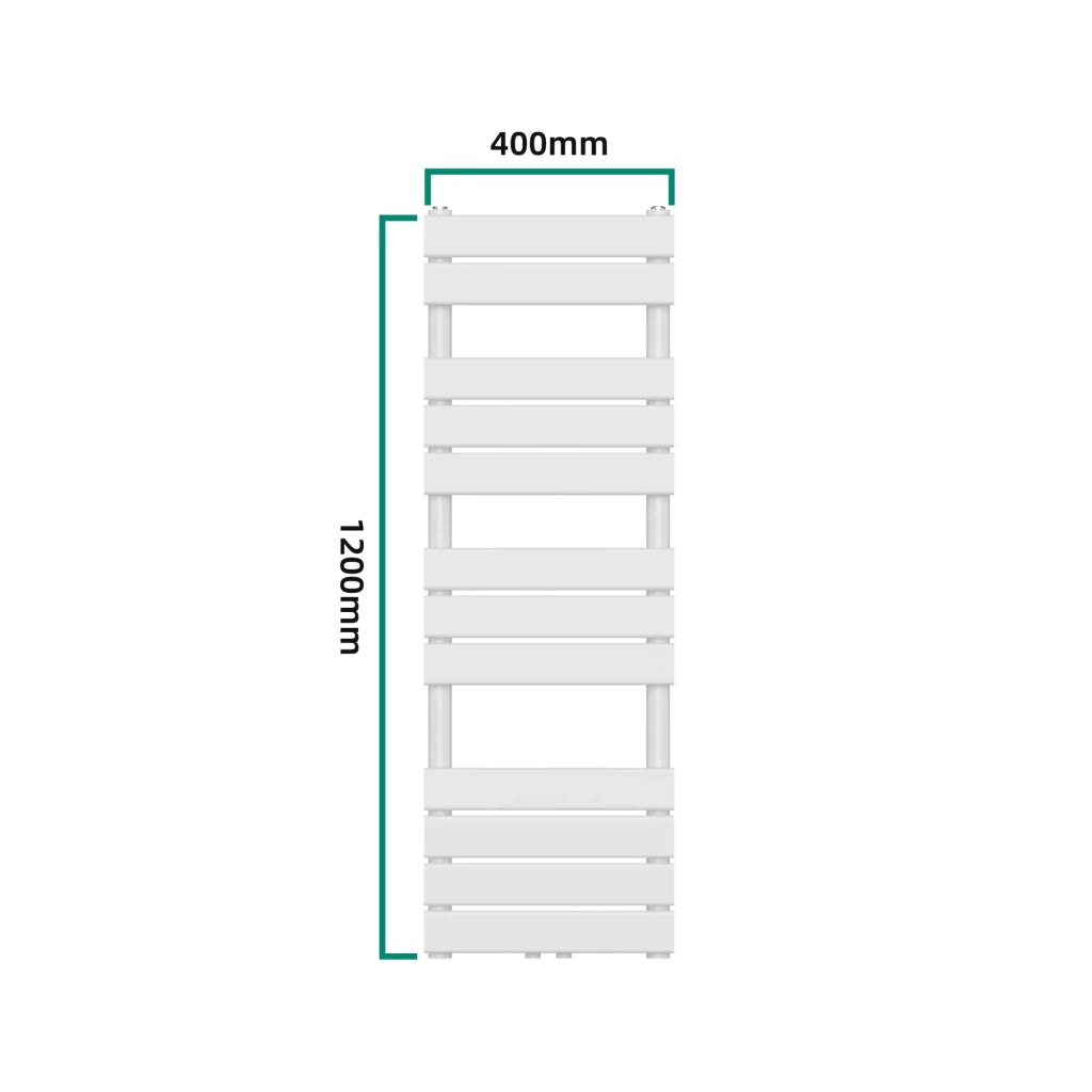 Radiatore scaldasalviette da bagno con pannelli piatti in acciaio 120 x 40 cm bianco 03_0010431