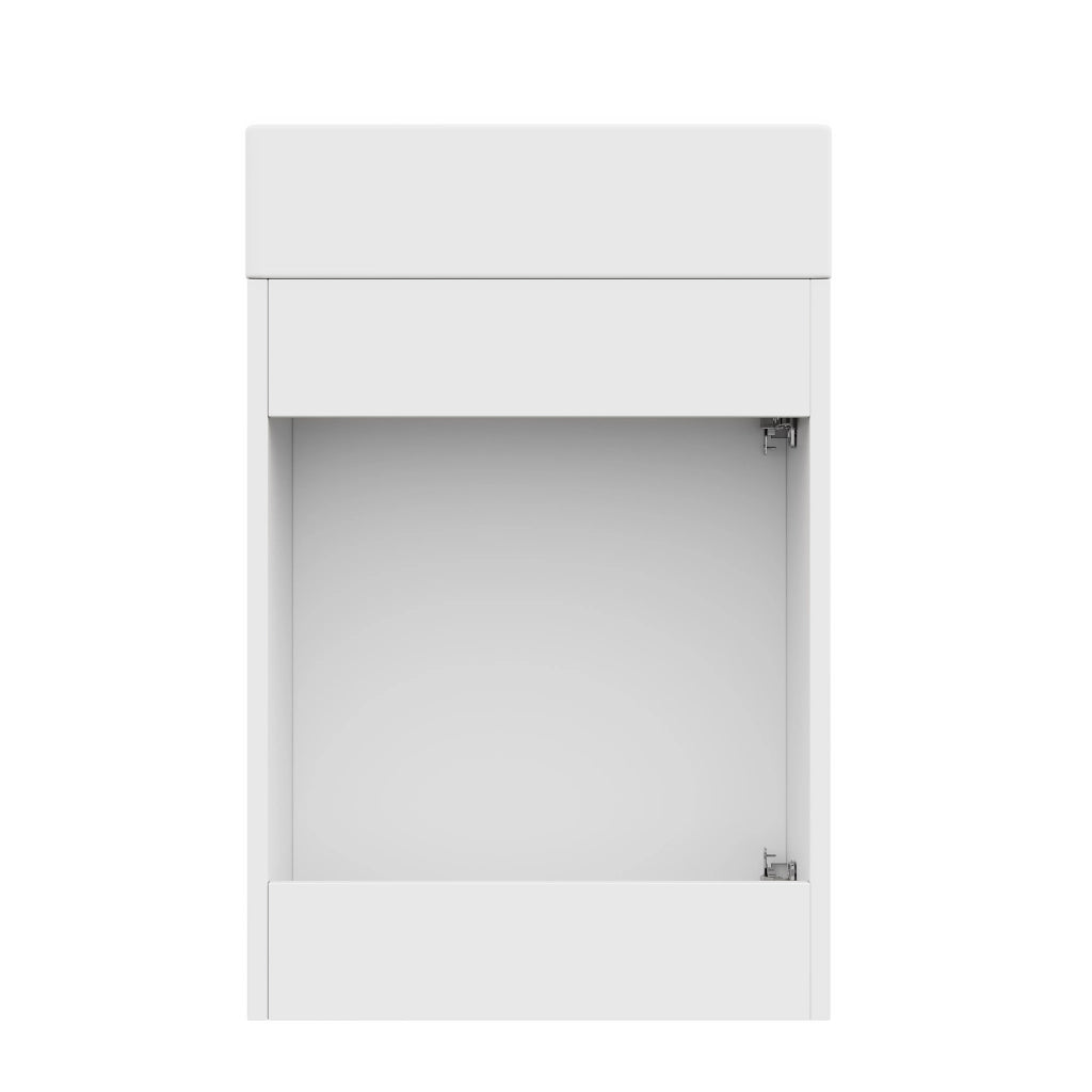 Mobile lavabo sospeso bianco in MDF con lavabo in ceramica