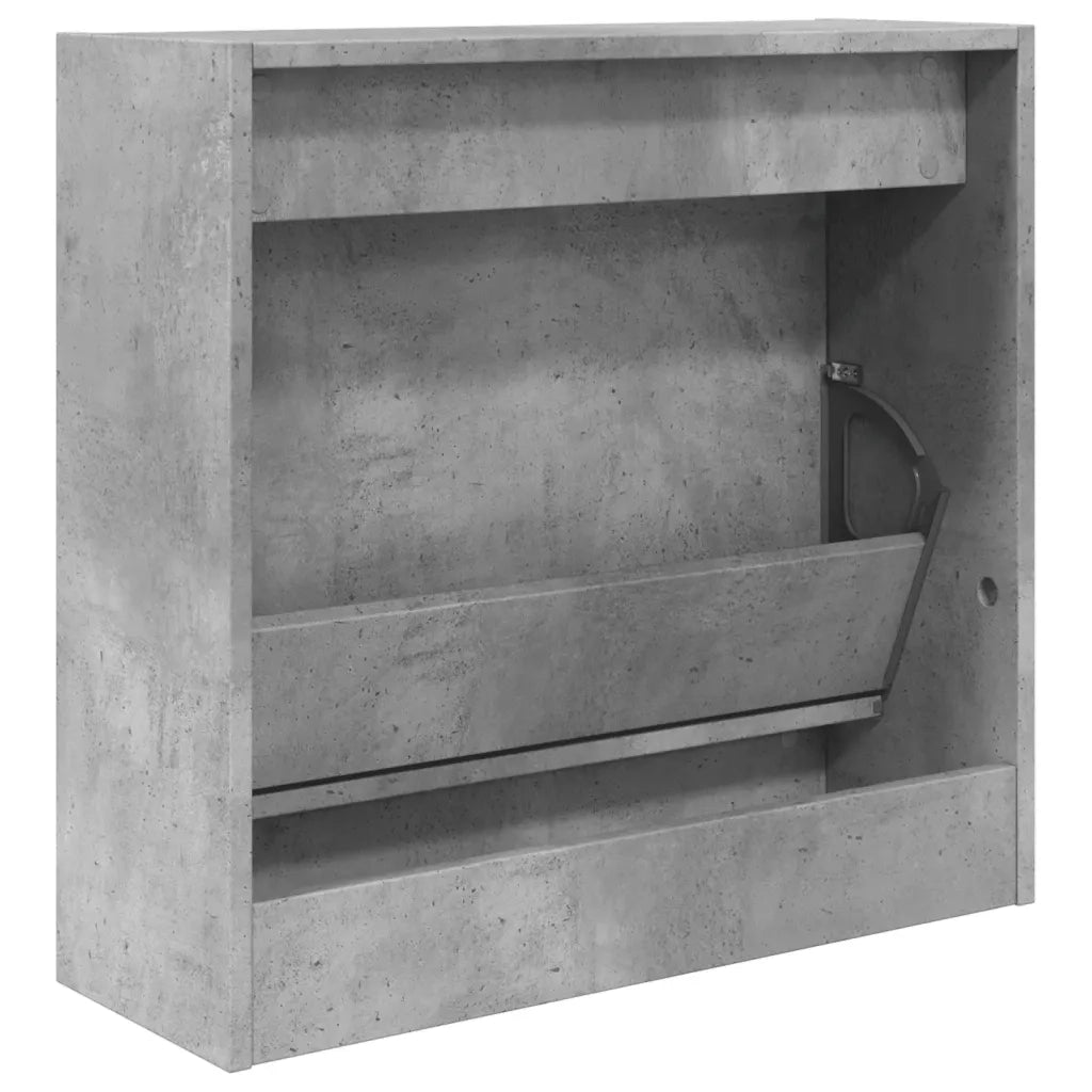 Scarpiera-Scaffale per scarpe Grigio Cemento 60x21x57 cm in Legno Multistrato