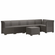 Divano da Giardino 6 Posti Aspetto Rattan PP Grigio Chiaro 3444105