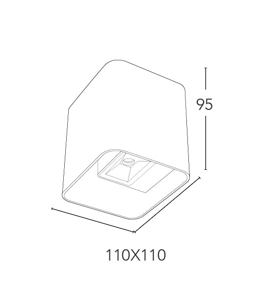 APPLIQUE BIEMISSIONE LED BIOME NERA 7W 840LM CCT 3000K / 4000K IP54 11X11X9,5CM