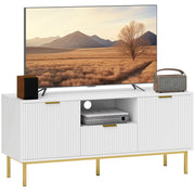 Mobile TV con 2 ante, cassetto e ripiano aperto ¨C Minimal ¨C Bianco 120x39x54 cm