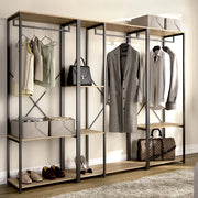 Armadio Camera da Letto Fairfax, Guardaroba Grande 4 Ripiani, 40x167h cm Marrone Rovere