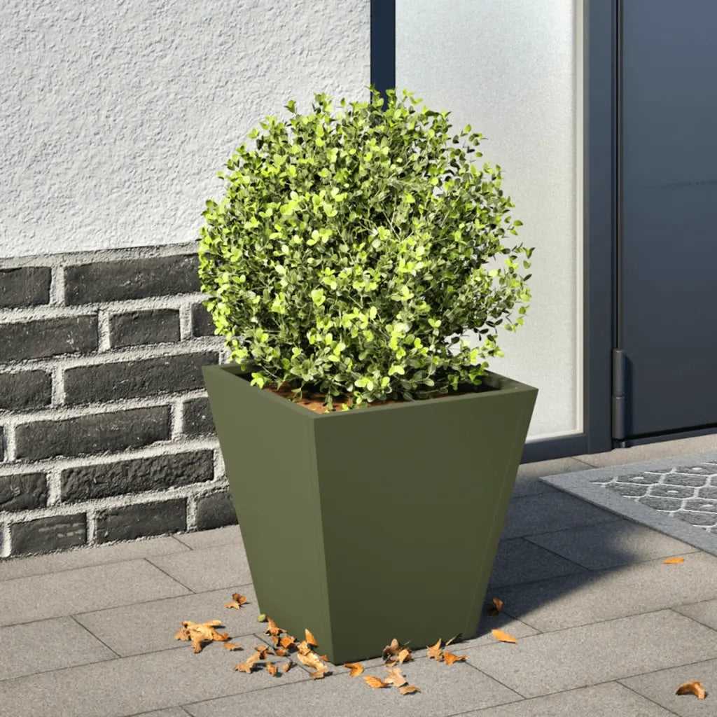 Fioriera da Giardino-Vaso da Esterno-Contenitore per Piante Verde Oliva 30x30x30 cm in Acciaio 184878