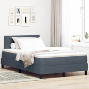 Letto a Sorgente LED con led Grigio scuro 120 x 200 cm Velluto