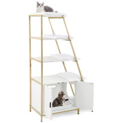 Mobiletto per lettiera 92,5 x 49 x 149 cm ideale per ridurre odori e disordine design moderno in MDF bianco 20_0012775
