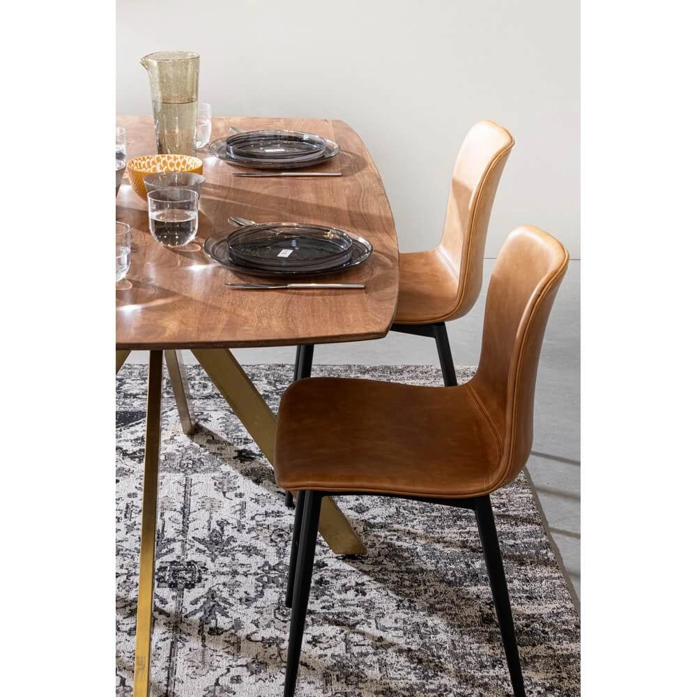 Set di 2 Sedie da Pranzo in Similpelle con Gambe in Acciaio - NATALIA