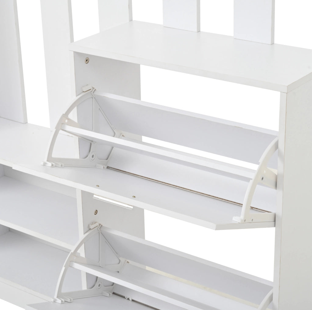 ARMADIO guardaroba ingresso con specchio 135x25x180 cm bianco