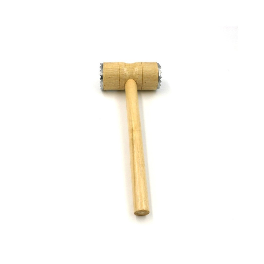 Trade Shop - Mazzuola Mazzetta Batticarne Rompinervi Con 2 Facce Manico In Legno Taglianervi -