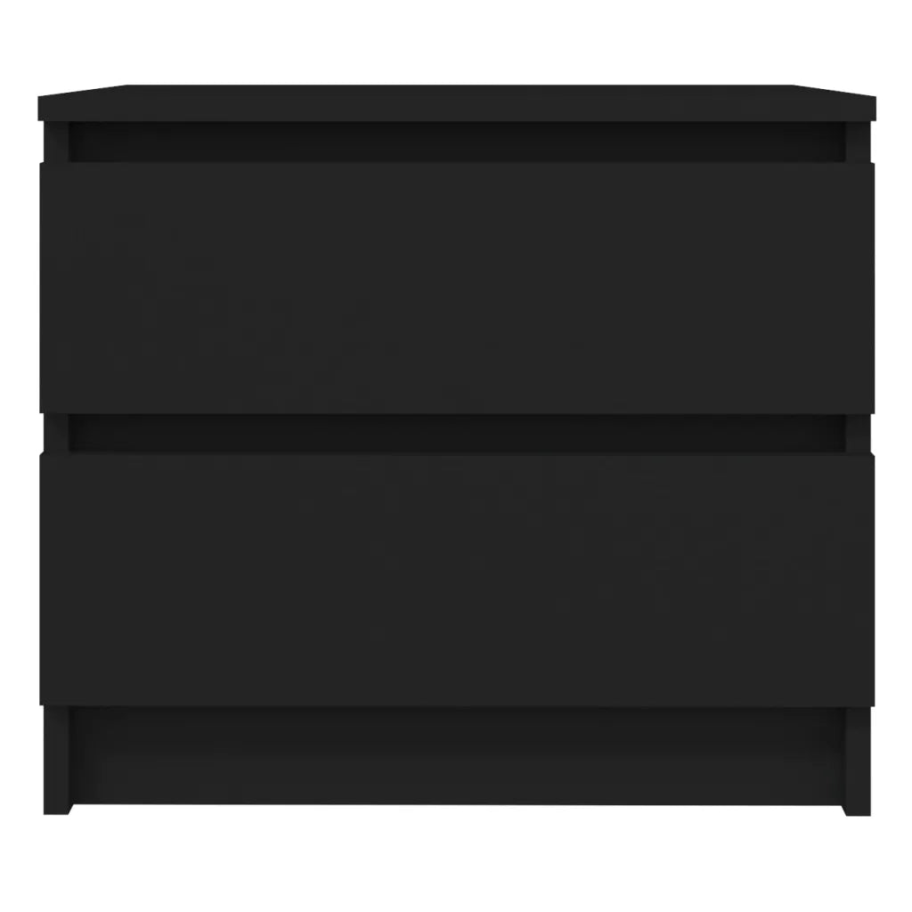 Comodino Nero 50x39x43,5 cm in Legno Multistrato 806195