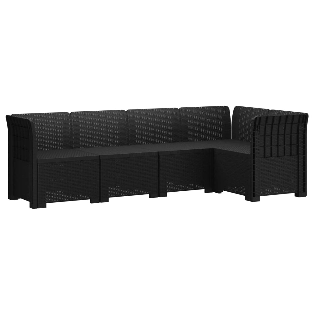 Divano da Giardino 5 Posti Stile Rattan PP Antracite 3444030