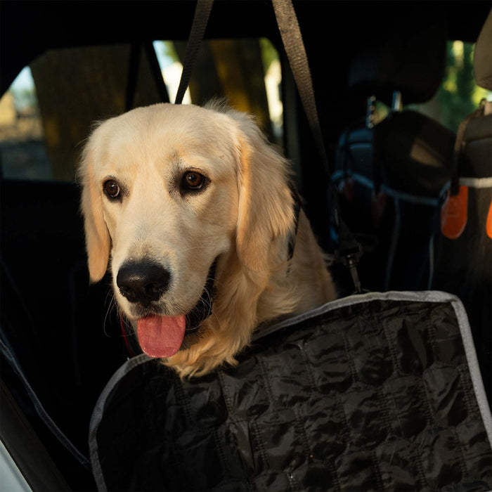 Fudajo Coprisedile posteriore auto per cani 137x147cm Protezione divisibile con zip per sedile