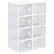 Sistema di scaffali per scarpe impilabile ¨C zephmum ¨C 8 pezzi, porte magnetiche, plastica, 28x36x21 cm