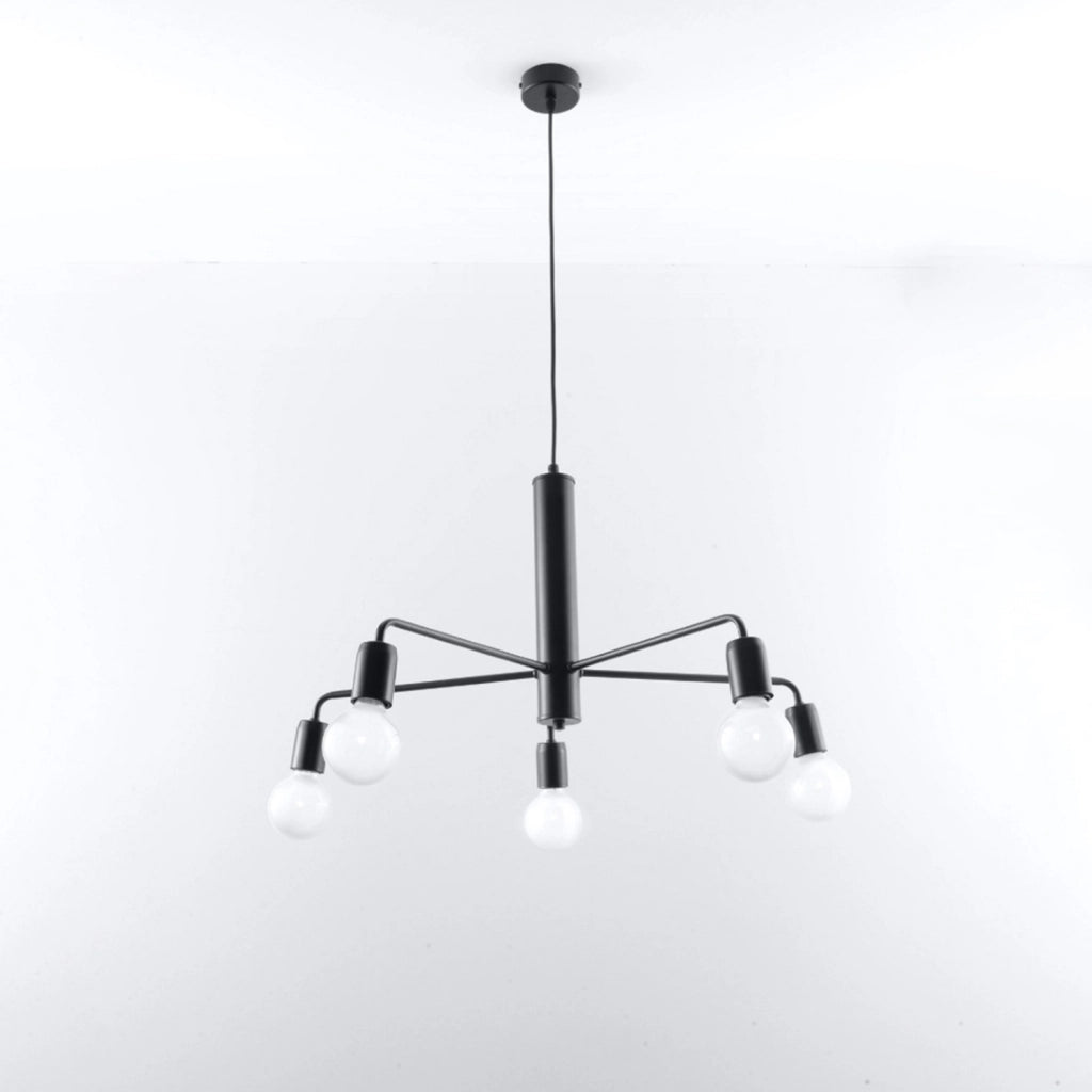 Lampadario Basilik Pure Lume nero metallo 5xE27 IP20