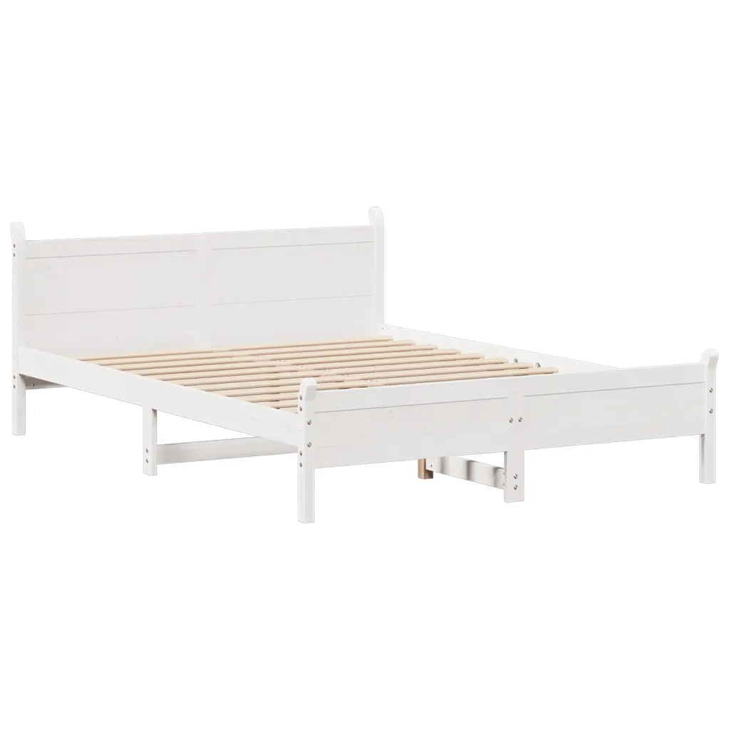 vidaXL Letto senza Materasso Bianco 140x200 cm Legno Massello di Pino