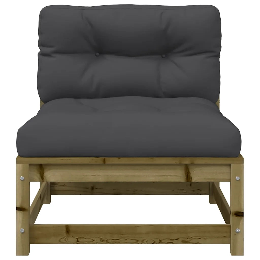 Divano Giardino Senza Braccioli Cuscini-Sofa da Giardino-Divanetto da esterno Legno Pino Impregnato 999525
