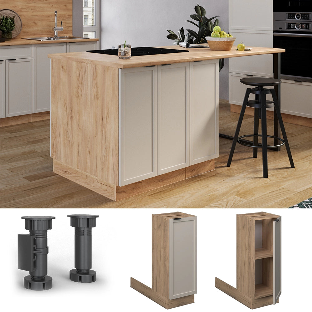 Vicco Isola da cucina GrigioBeige 30 cm senza piano di lavoro