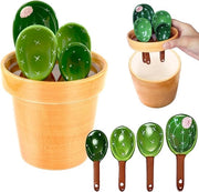 Set di misure per cactus in ceramica, 5 pezzi con organizzatore