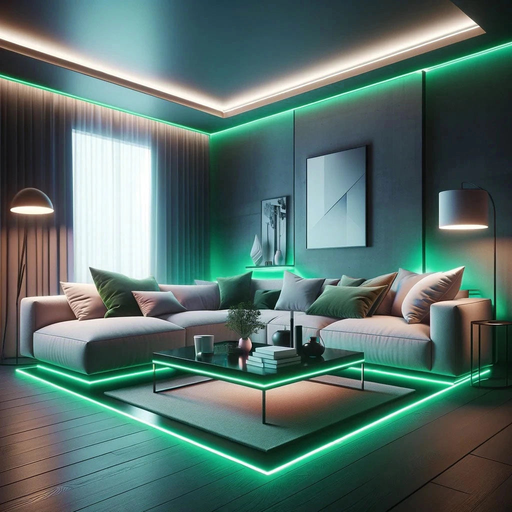 STRISCIA LED COB 5M TAGLIABILE LUCE VERDE A 24V - ALTA LUMINOSITA' FLESSIBILE E TAGLIABILE