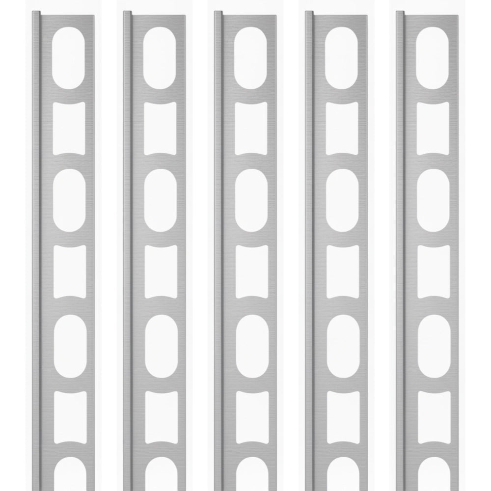 Profili in alluminio verniciato colore grigio argento 111 a l per finitura parete proangle *** pezzi 5 pz, confezione 1