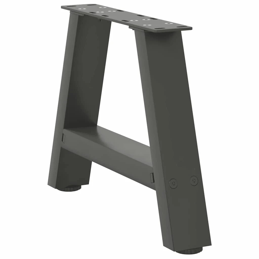 Set di 2 gambe per tavolino da caffè a forma di A 50 x 30 cm con piedini regolabili design moderno in acciaio antracite 02_0057098