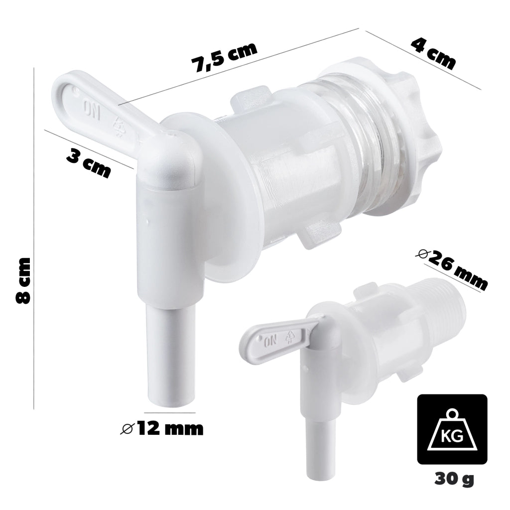 Rubinetto di scarico a spirale KADAX per secchio di fermentazione con guarnizione