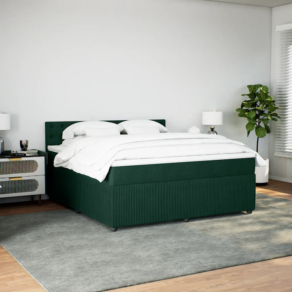 Giroletto a Molle con Materasso Verde Scuro 180x200 cm Velluto 3287821