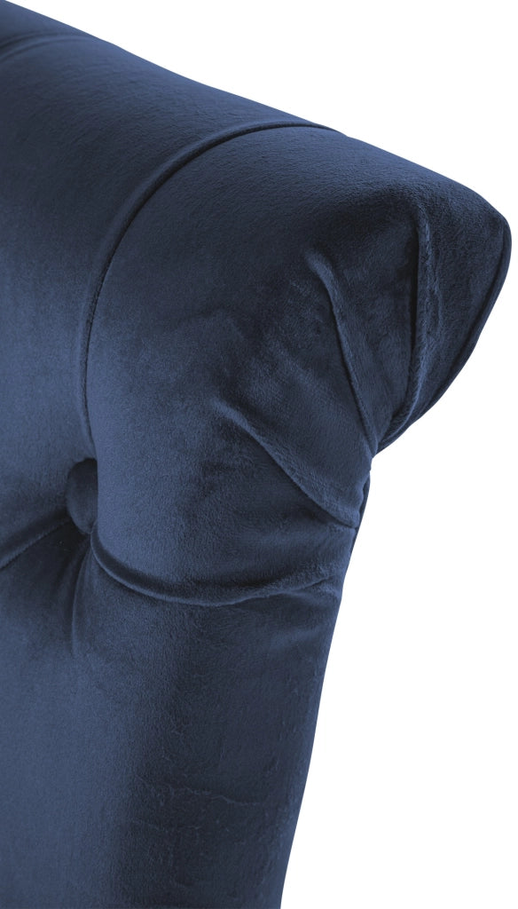 Sedia da cucina Lisburn design Chesterfield blu,Velluto