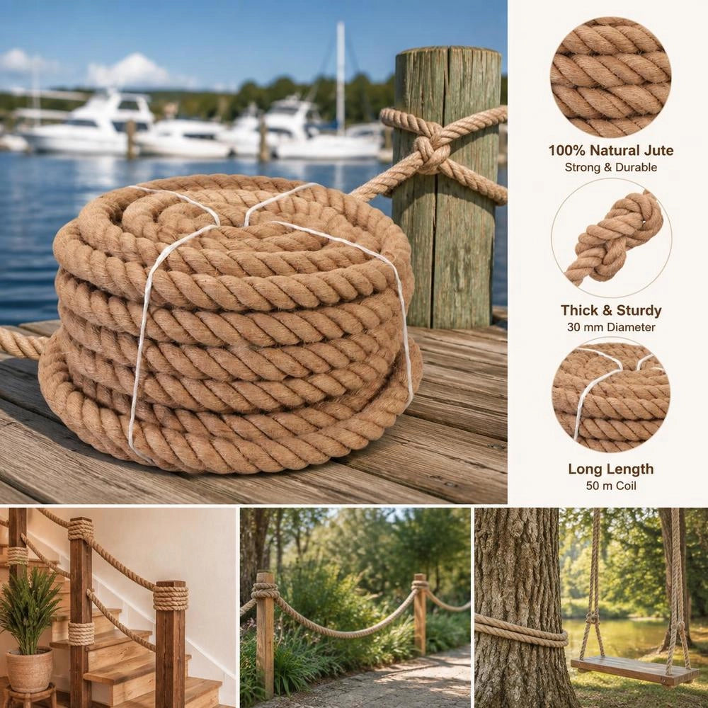 Rope 100percent Jute 30 Mm 50 M