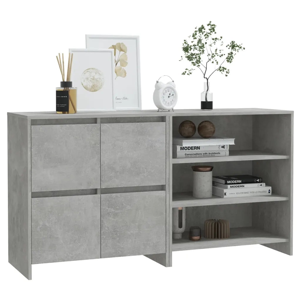 Credenze 2 pz Grigio Cemento in Legno Multistrato cod mxl 11921