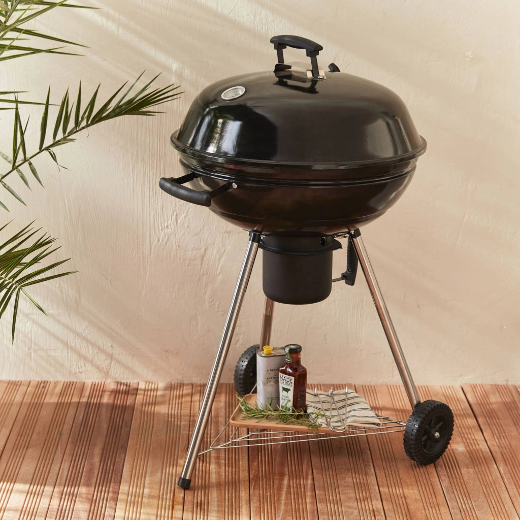 Barbecue a carbonella grill + affumicatore, nero