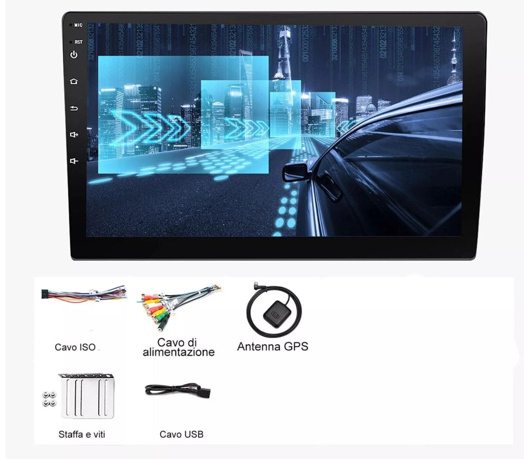 Autoradio Doppio DIN 10 Pollici Touch Screen Carplay Android Bluetooth GPS 4+64G - ZENCOCCO