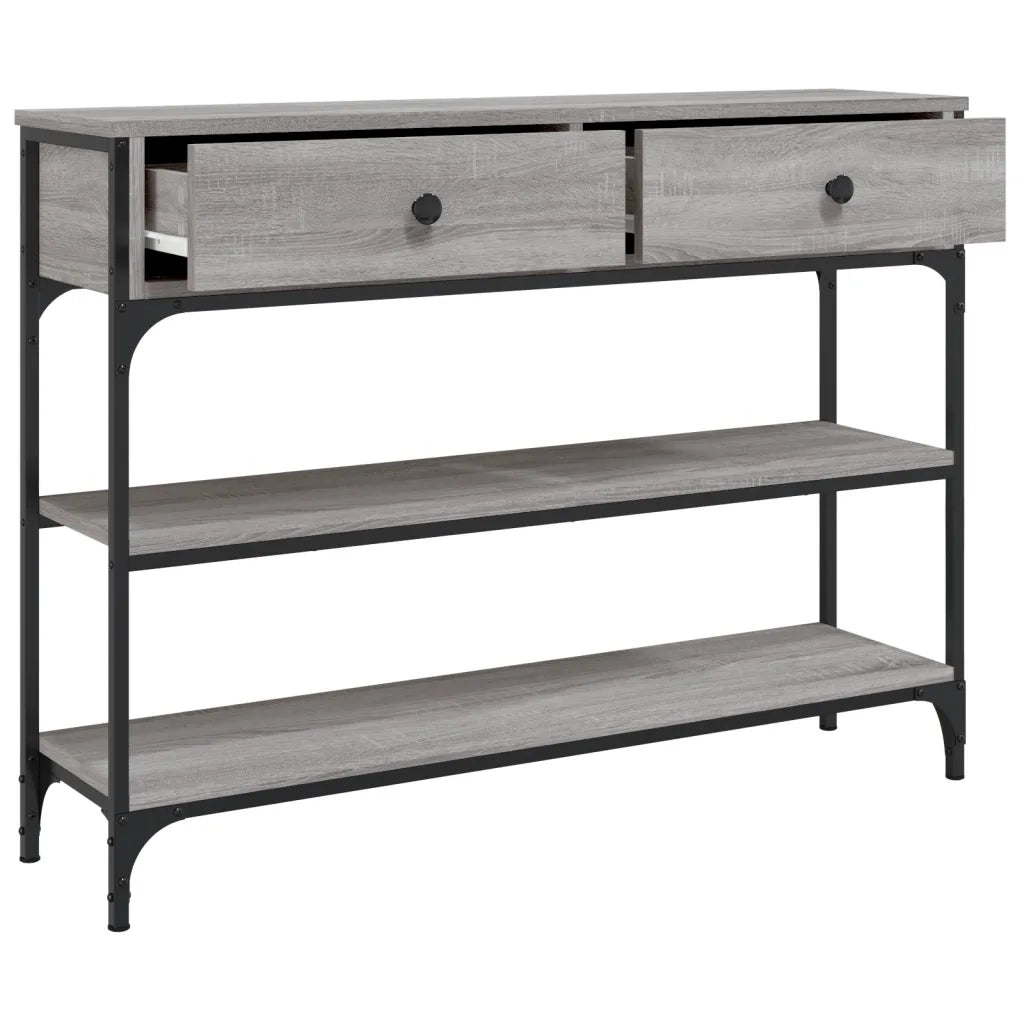 Tavolino Consolle | Tavolo d'Ingresso Grigio Sonoma 100x25x75cm Legno Multistrato