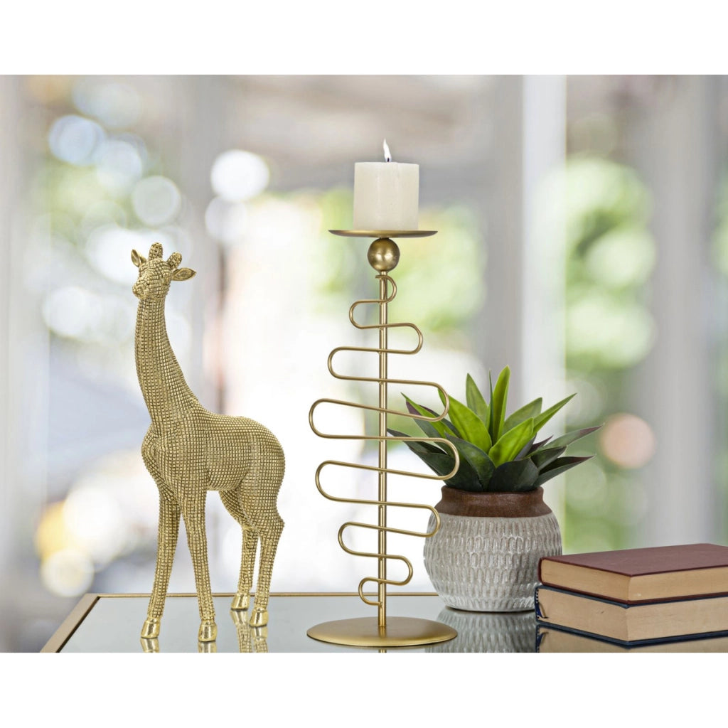 Scultura Giraffa 1, Oro, Poliresina, 19,8x8x40 cm