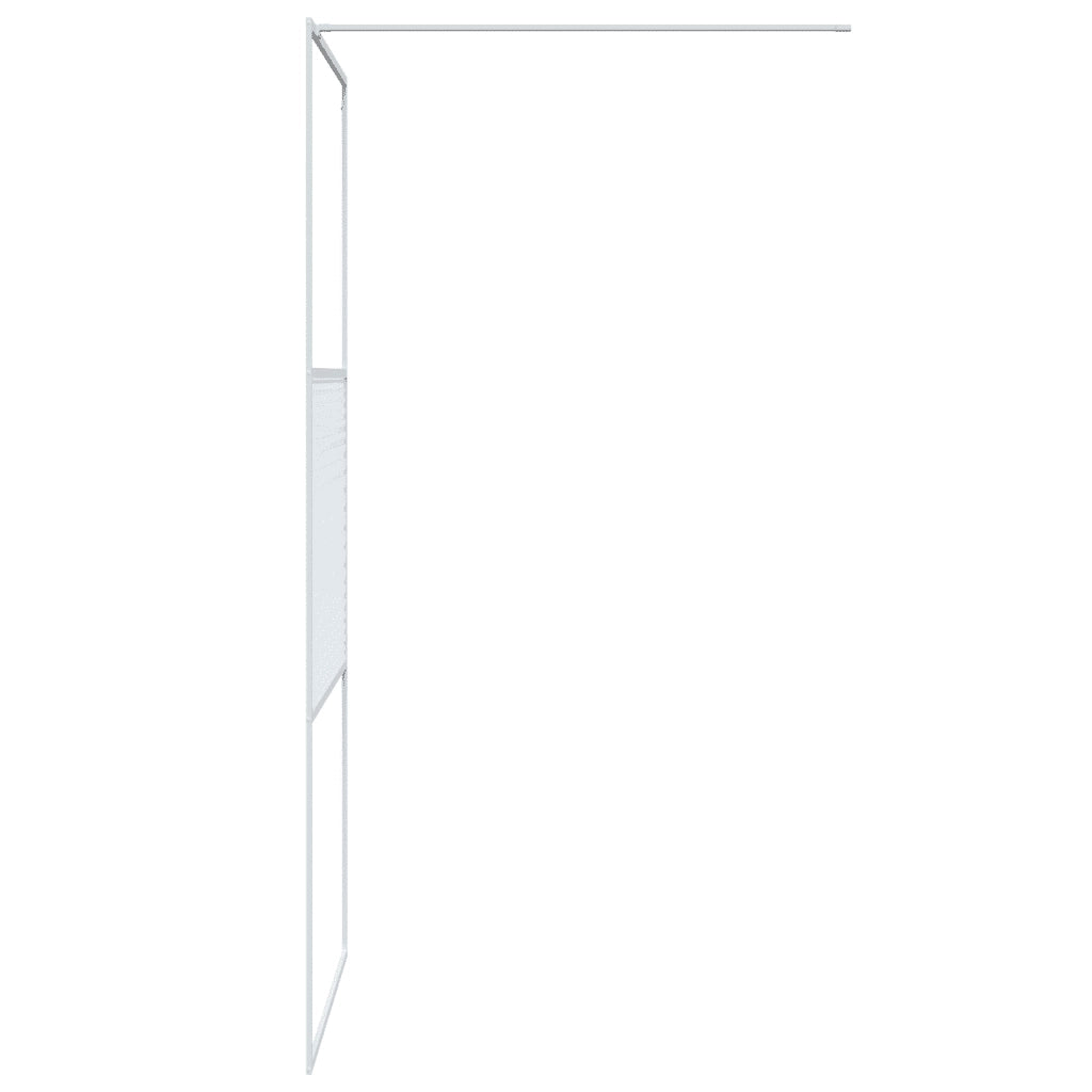 Parete Doccia Walk in Bianca 90x195 cm Vetro Trasparente ESG