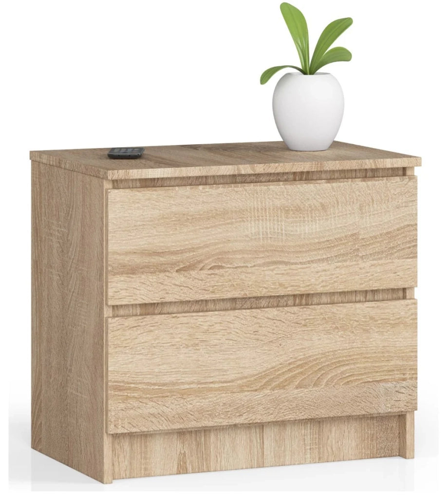 Comodino AKORD K60 Sonoma Quercia 60 cm 2 cassetti 60x40x55 cm