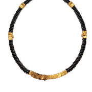 Collana da donna nera con perline rotonde, design unico, con giunzioni in metallo, catena per clavicola, collana a strati.