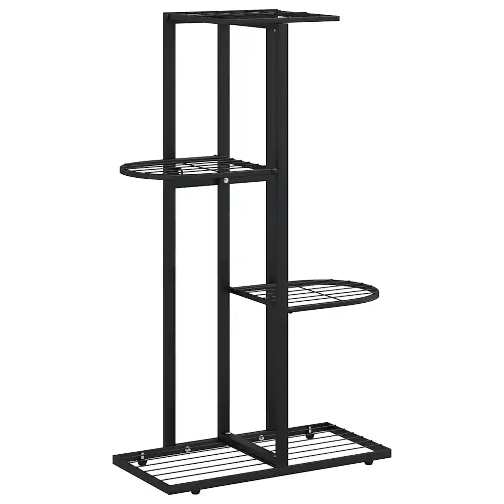 Piedistallo per Piante a 4 Piani 43x22x76 cm in Metallo Nerocod mxl 120956