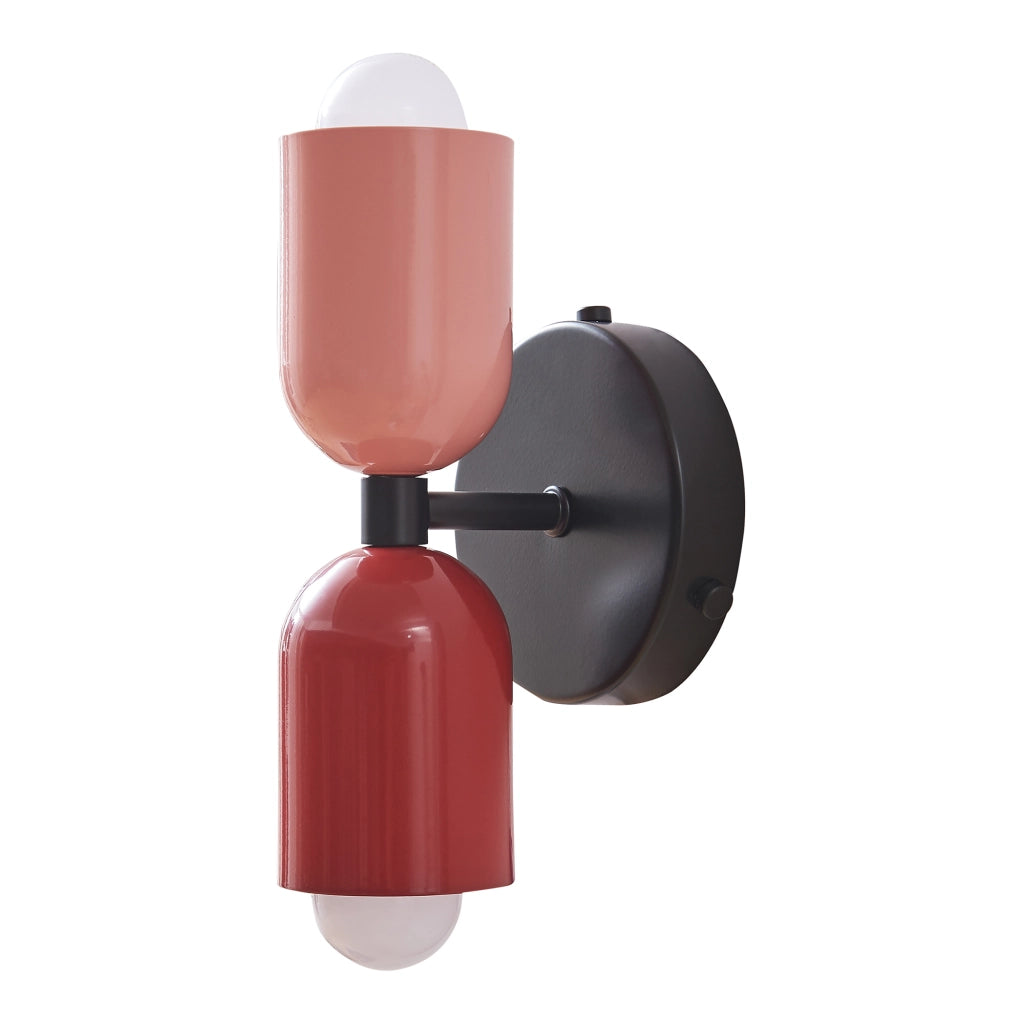 Lampada da Parete Trorlos con 2 Paralumi Applique Up Down - Rosa / Rosso lux.pro