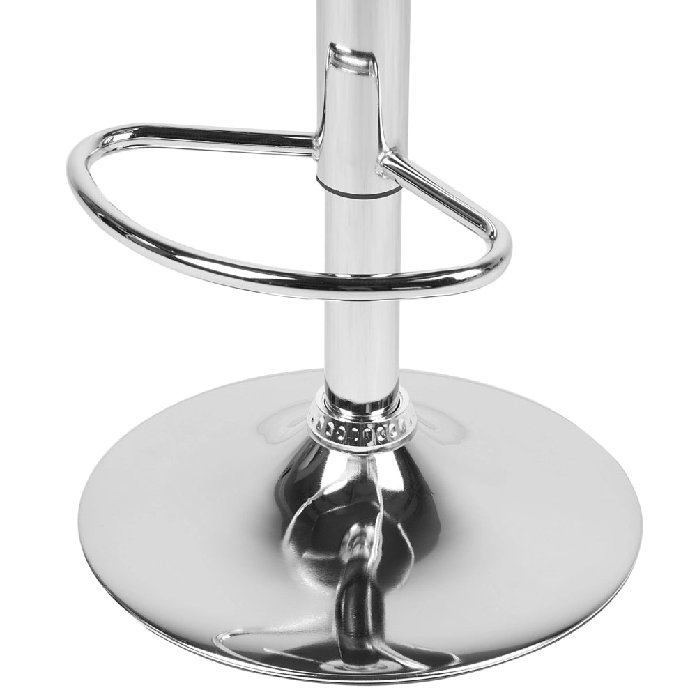 Set di 2 sgabelli da bar Poggiapiedi imbottiti in ecopelle bianca Girevole a gas regolabile in altezza Minimalista